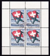 Schweiz Soldatenmarken 1939 Flieger K.P. 21 Block Gestempelt - Viñetas