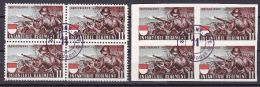 Schweiz Soldatenmarken 1939/40 Infanterie Regiment 11  2 Viererblock Gestempelt - Labels