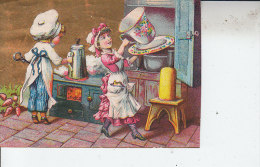 CHROMO DECOUPIS  Non Collé - Enfants Dans Une Cuisine - Chapeau - D19 41 - Kinderen