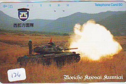 Télécarte JAPON * WAR TANK (126)  MILITAIRY LEGER ARMEE PANZER Char De Guerre * KRIEG * Phonecard Japan Army * - Armée