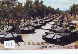 Télécarte JAPON * WAR TANK (127)  MILITAIRY LEGER ARMEE PANZER Char De Guerre * KRIEG * Phonecard Japan Army * - Armée