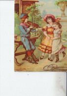 CHROMO DECOUPIS Non Collé - Enfants Jouant Du Violon - Chapeau - D19 24 - Children