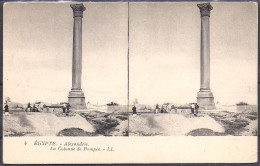 Cpa Alexandrie, Vues Stéréoscopiques De La Colonne De Pompée - Alexandria