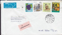 New Zealand Airmail Par Avion Label AUCKLAND 1987 Cover HERFØLGE Denmark TIL RETURPOSTKONTORET Label Bird Vogel Oiseau - Luchtpost