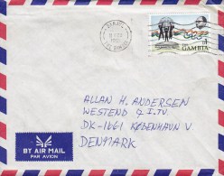 Gambia Airmail Par Avion Deluxe BANJUL 1991 Cover Brief To Denmark D1 World Summit For Children Stamp - Gambia (1965-...)