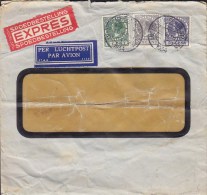 Netherlands Per Luchtpost & Spoedbestilling EXPREÉS Labels FRANZ EILEBRECHT, AMSTERDAM CENTER STATION 1934 Cover Brief - Lettres & Documents