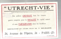 Buvard "Ultecht=Vie" Assurance-Vie A. Cruchet Directeur Pariculier 49, Rue Jules Simon à Tours Des Années 1960 - Banca & Assicurazione