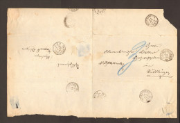 Württemberg Doppelt Verwendeter Altbrief V.1866 M.Stempeln V. Tuttlingen Plochingen Unterbohingen - Lettres & Documents