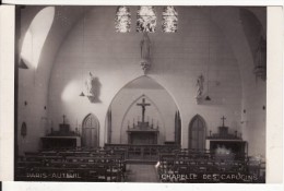 Carte Postale Photo PARIS AUTEUIL (XVI ème Arrondissement) Intérieur Chapelle Des Capucins - Eglises