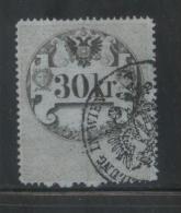 AUSTRIA 1860 REVENUE 30KR ENGRAVED BLUISH PAPER  NO WMK PERF 15.00 X 15.00  BAREFOOT 067 - Fiscale Zegels