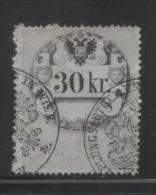 AUSTRIA 1860 REVENUE 30KR ENGRAVED BLUISH PAPER  NO WMK PERF 15.00 X 13.75  BAREFOOT 067 - Fiscale Zegels