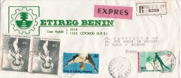 1982, LETTRE RECOMMANDE EXPRES BENIN, COTONOU  Pour La FRANCE, PATINAGE PAPE /955 - Benin – Dahomey (1960-...)