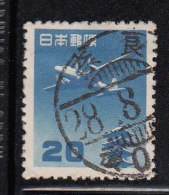 Japan Used Scott #C26 20y Plane, Pagoda, Blue - Poste Aérienne