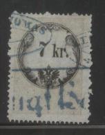 AUSTRIA 1860 REVENUE 7KR GREY PAPER WITH BLUISH TINGE PERF 15.00 X 13.75  BAREFOOT 063 - Fiscaux