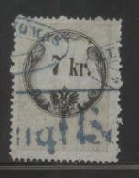 AUSTRIA 1860 REVENUE 7KR GREY PAPER WITH BLUISH TINGE PERF 15.00 X 13.75  BAREFOOT 063 - Fiscale Zegels