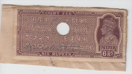 India  KG VI   6 Rupees  Court Fee   # 81574 F   Inde Indien - Sonstige & Ohne Zuordnung