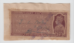 India  KG VI   2 Rupees  Court Fee   # 81579  F   Inde Indien - Sonstige & Ohne Zuordnung