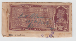 India  KG VI   2 Rupees  Court Fee   # 81624  F   Inde Indien - Other & Unclassified