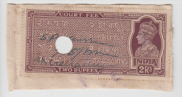 India  KG VI   2 Rupees  Court Fee   # 81633  F   Inde Indien - Altri & Non Classificati