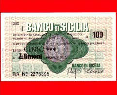 MINIASSEGNI - BANCO DI SICILIA  - L. 100 - Nuovo - FdS - [10] Scheck Und Mini-Scheck