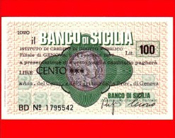 MINIASSEGNI - BANCO DI SICILIA  - L. 100 - Nuovo - FdS - [10] Chèques