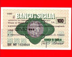 MINIASSEGNI - BANCO DI SICILIA  - L. 100 - Nuovo - FdS - [10] Scheck Und Mini-Scheck