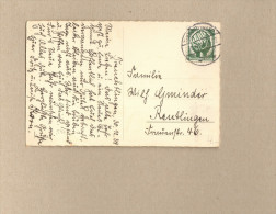 DR 6 Pfg.Saarabstimmung Mi.Nr.544 Auf Neujahrs-Postkarte 1934 Von Treuchtlingen Nach Reutlingen 2 Bilder - Lettres & Documents