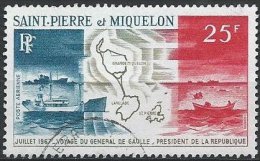 SAINT-PIERRE ET MIQUELON - 25 F. Voyage Du Général De Gaulle TTB - Gebraucht