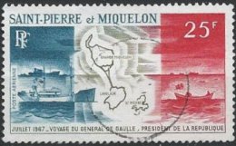 SAINT-PIERRE ET MIQUELON - 25 F. Voyage Du Général De Gaulle TTB - Usati