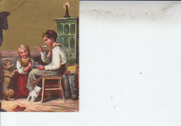 CHROMO DECOUPIS Non Collé - Enfants, Chien Et Chat - D19 15 - Kinder