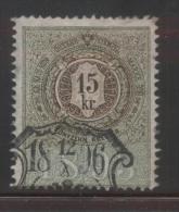 AUSTRIA ALLEGORIES 1893 15KR BROWN & GREEN PERF 11,50 X 11.50 BAREFOOT 386 - Fiscale Zegels