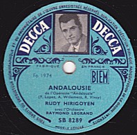 78 Trs - DECCA SB 8289 - état TB - RUDY HIRIGOYEN - ANDALOUSIE - SANTA MARIA - 78 T - Disques Pour Gramophone
