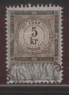 AUSTRIA ALLEGORIES 1893 5KR BROWN & GREEN PERF 11,50 X 11.50 BAREFOOT 382 - Fiscale Zegels