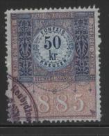 AUSTRIA ALLEGORIES 1885 50KR BLUE & ROSE PERF 12.50 X 12.50  BAREFOOT 333 - Fiscaux