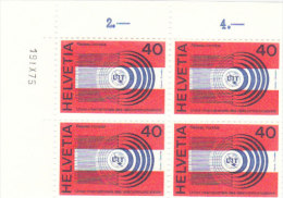SVIZZERA 1976 UNIONE INTERNAZIONALE TELECOMUNICAZIONI - QUARTINE SERIE COMPLETA - Unused Stamps