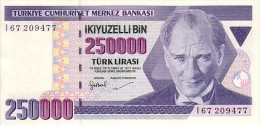 TURQUIE   250 000 Turk Lirasi   Emission De 1992   Pick 207      ***** BILLET  NEUF ***** - Turchia