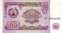 TADJIKISTAN   20 Roubles   Daté De 1994   Pick 4      ***** BILLET  NEUF   ***** - Tadjikistan