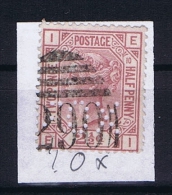 Great Britain SG  141 Plate 10 Used  Yv 56 1873 PERFIN ?OX - Usados