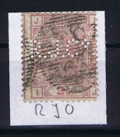 Great Britain SG  141 Plate 10 Used  Yv 56 1873 PERFIN RJO - Usados