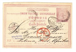 1896 Ganzsache UPU Turquie Ges. Von Konstantinopel Nach Liberia Afrika Transitst. Liverpool - Seltene Destination - Storia Postale
