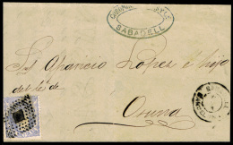 BARCELONA - EDI O 107 - CARTA CIRC. A OSUNA - FECH. T.II \"SABADELL\" + ROMBO - Cartas & Documentos