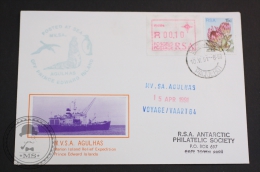 April 15, 1991 Cover - M.V.S.A. Agulhas Marion Island Relief Expedition - Posted At Sea - Antarctic Postmark - Barcos Polares Y Rompehielos