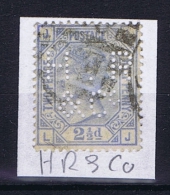 Great Britain SG  157 Plate 23 Used  1880  PERFIN HR & CO - Usados