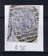 Great Britain SG  157 Plate 23 Used  1880  PERFIN RTC - Used Stamps