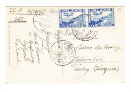 1935 AK Langjökull Gesendet Von Rejkawik Nach Istambul Pangalti - Airmail