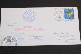 October 29, 1991 Cover - Transit Djibouti/ Marseille, Commander C. Loudes & Marion Dufresne Postmarks - Posted At Se - Programmi Di Ricerca