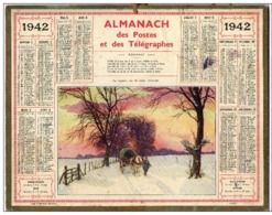 Almanach Des Postes Et Télégraphes 1942 - La Rentrée Sur La Route Glissante-  Département Aude - - Groot Formaat: 1941-60