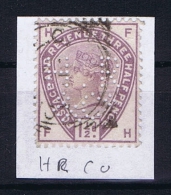 Great Britain SG  188 Used  1883 Yvert 77   PERFIN  HR CO - Oblitérés