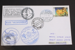 March 10, 1995 Topic Cover - B.I.O. Hesperides A-33, Spanish Army, Antarctic Base Juan Carlos I Postmarks - Dalí Stamp - Polar Exploradores Y Celebridades