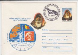 TEODOR NEGOITA, NORTH POLE EXPEDITION, SEAL, COVER STATIONERY, ENTIER POSTAL, 1996, ROMANIA - Expéditions Arctiques